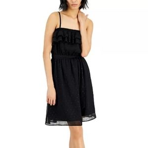 NWT INC Tiered and Shiny Dotted Dress